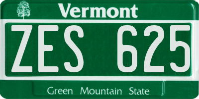 VT license plate ZES625