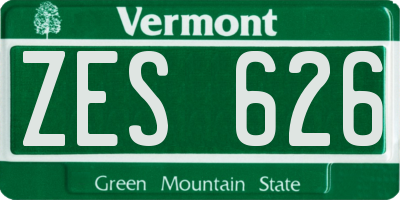 VT license plate ZES626