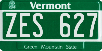 VT license plate ZES627