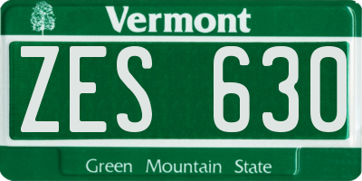 VT license plate ZES630
