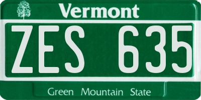 VT license plate ZES635