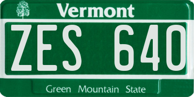 VT license plate ZES640