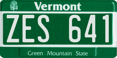 VT license plate ZES641