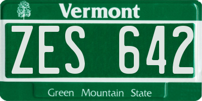 VT license plate ZES642
