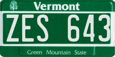 VT license plate ZES643