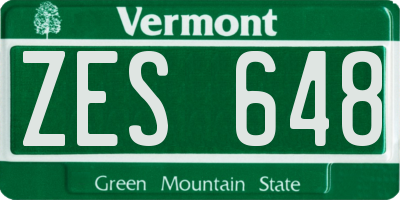 VT license plate ZES648