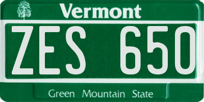 VT license plate ZES650