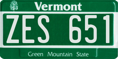 VT license plate ZES651