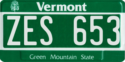 VT license plate ZES653
