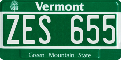 VT license plate ZES655