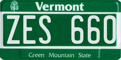 VT license plate ZES660