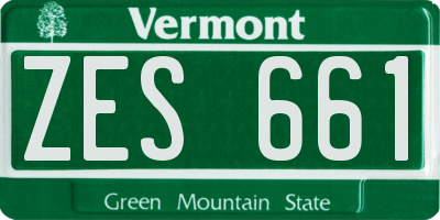 VT license plate ZES661