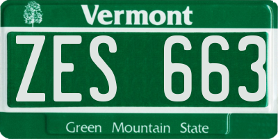 VT license plate ZES663
