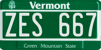 VT license plate ZES667