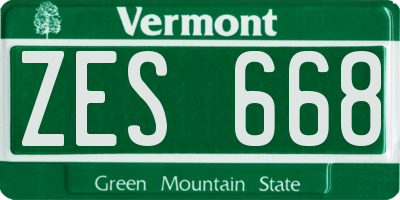 VT license plate ZES668