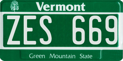 VT license plate ZES669