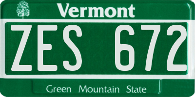 VT license plate ZES672