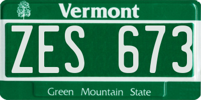 VT license plate ZES673