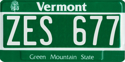 VT license plate ZES677