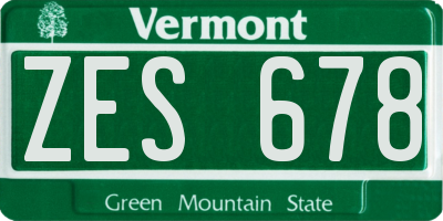VT license plate ZES678