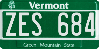 VT license plate ZES684
