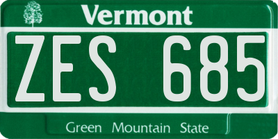 VT license plate ZES685