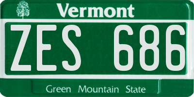 VT license plate ZES686