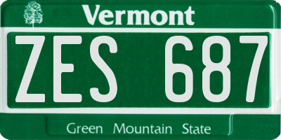 VT license plate ZES687