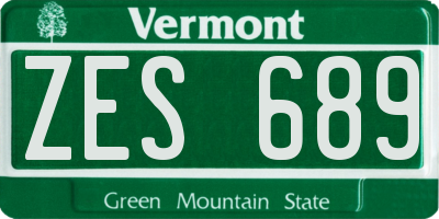 VT license plate ZES689
