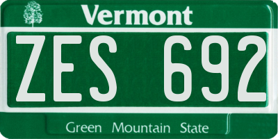 VT license plate ZES692