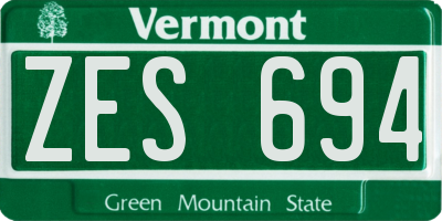 VT license plate ZES694