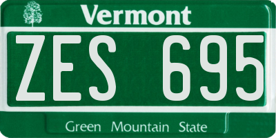 VT license plate ZES695