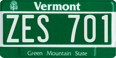 VT license plate ZES701