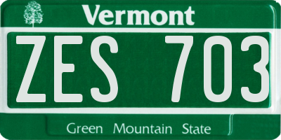VT license plate ZES703
