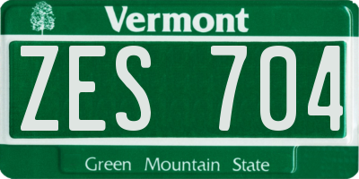 VT license plate ZES704