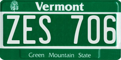 VT license plate ZES706