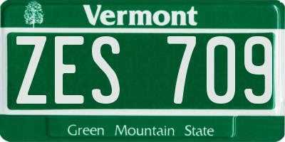 VT license plate ZES709