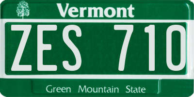 VT license plate ZES710