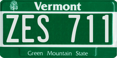 VT license plate ZES711
