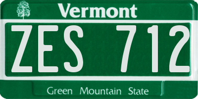 VT license plate ZES712