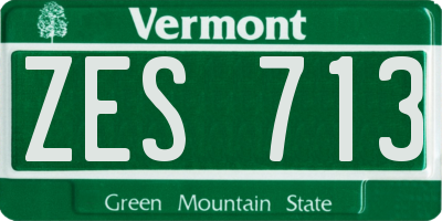 VT license plate ZES713