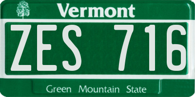 VT license plate ZES716