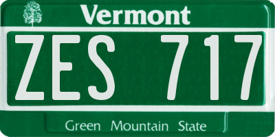 VT license plate ZES717