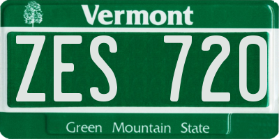 VT license plate ZES720