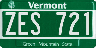 VT license plate ZES721