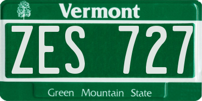 VT license plate ZES727
