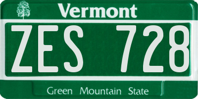 VT license plate ZES728