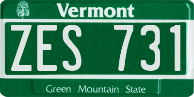 VT license plate ZES731