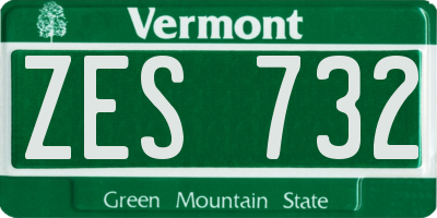 VT license plate ZES732