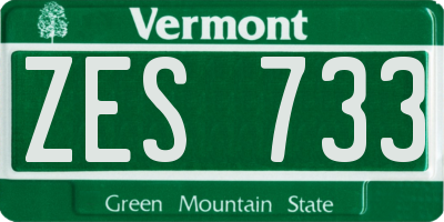 VT license plate ZES733